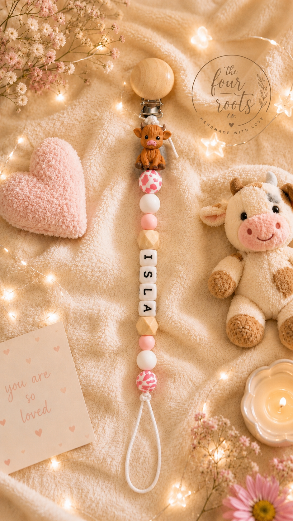 Personalized Baby Name Paci Clip | Custom Silicone or Wooden Beads